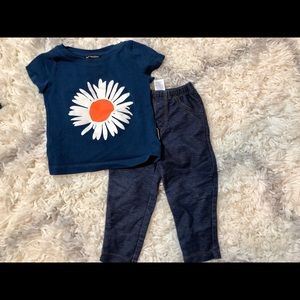 flower shirt with denim leggings